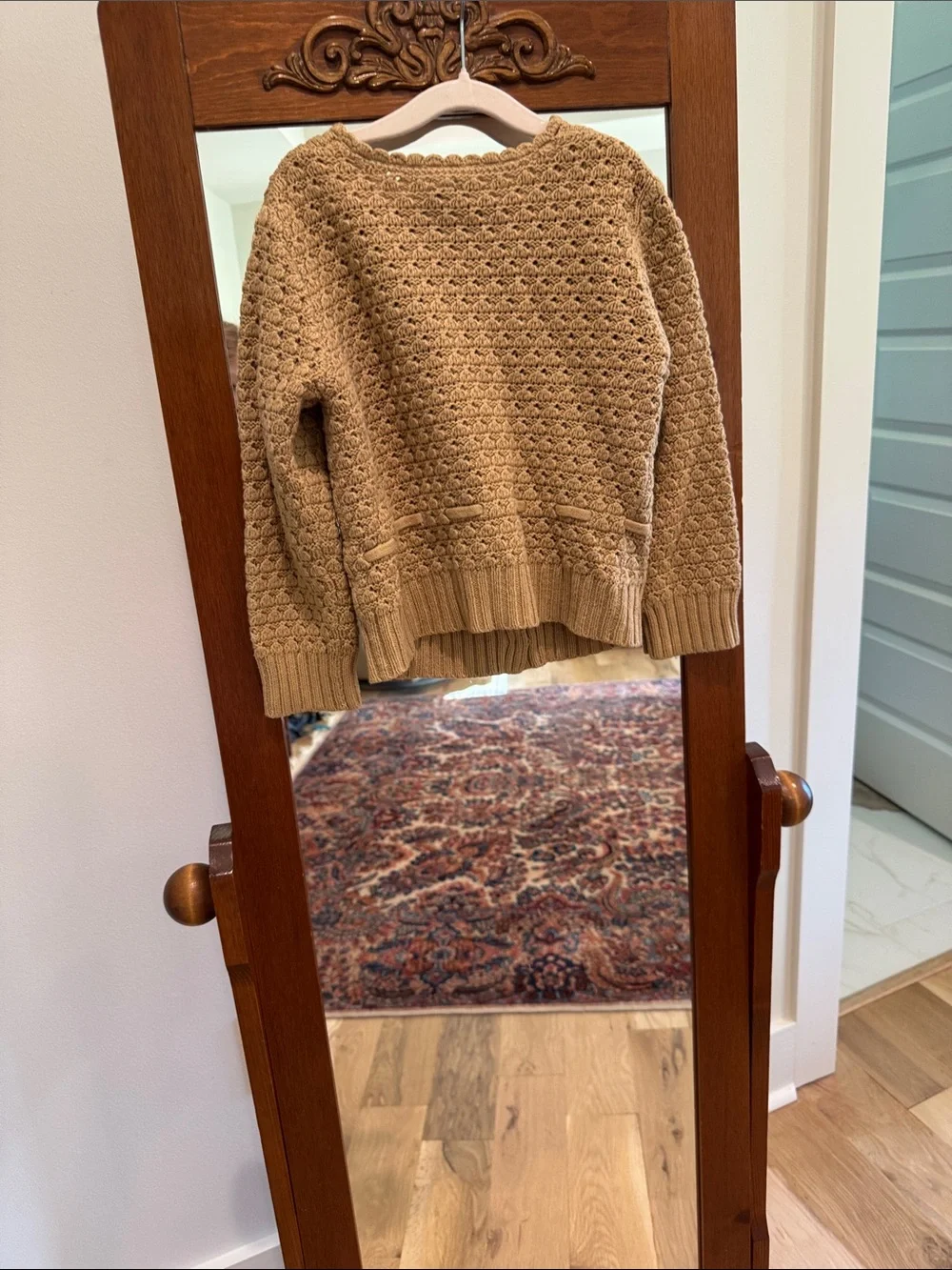 GAP Tan Knit Button-Up Sweater